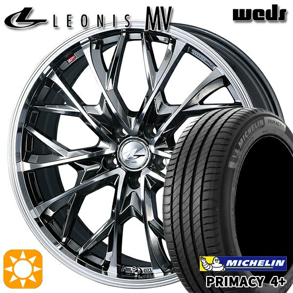 【取付対象】215/50R17 95W XL ミシュラン プライマシー4プラス Weds レオニス MV BMCMC (ブラックメタルコート ミラーカット) 17インチ 7.0J 5H114.3 サマータイヤホイールセット