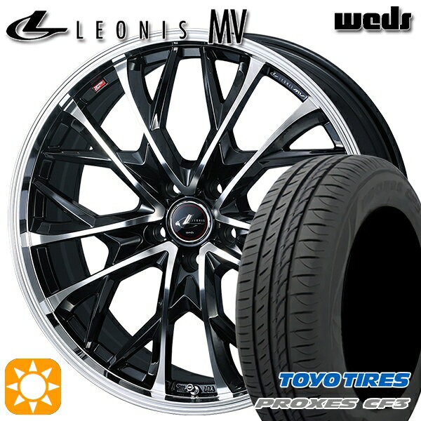 【取付対象】225/40R18 92W XL トーヨー プロクセス CF3 Weds レオニス MV PBMC (パールブラック/ミラーカット) 18インチ 7.0J 5H114.3 サマータイヤホイールセット