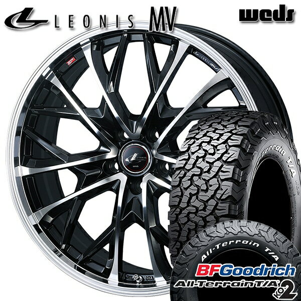 【取付対象】225/70R16 102/99R RWL BFグッドリッチ オールテレーン T/A KO2 Weds レオニス MV PBMC (パールブラック/ミラーカット) 16インチ 6.5J 5H114.3 サマータイヤホイールセット