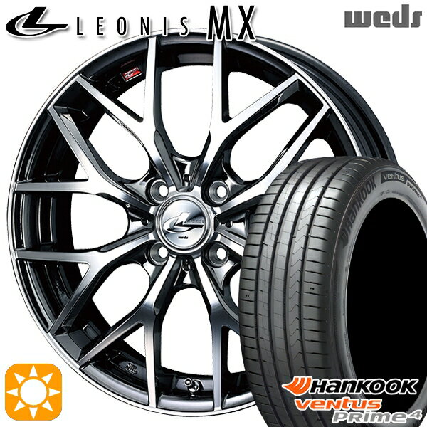 【取付対象】195/50R16 88V XL ハンコック veNtus PRime4 K135 Weds レオニス MX BMCMC (ブラックメタルコート ミラーカット) 16インチ 6.0J 4H100 サマータイヤホイールセット