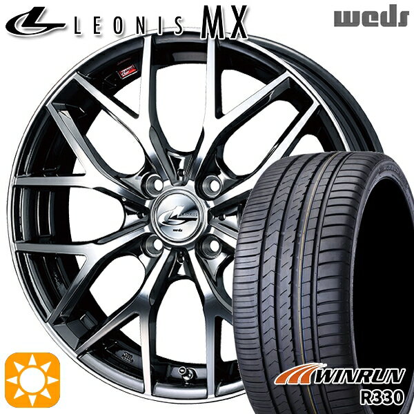 【取付対象】195/40R17 81W XL ウィンラン R330 Weds レオニス MX BMCMC (ブラックメタルコート ミラーカット) 17インチ 6.5J 4H100 サマータイヤホイールセット