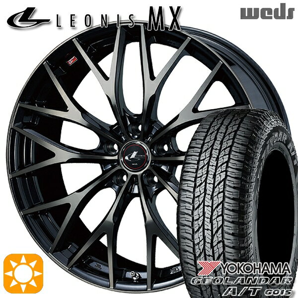 【取付対象】デリカD5 215/70R16 100H ヨコハマ ジオランダー A/T G015 Weds レオニス MX PBMC/TI (パールブラック ミラーカット/チタントップ) 16インチ 6.5J 5H114.3 サマータイヤホイールセット