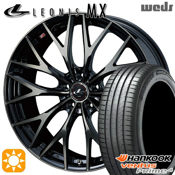 【取付対象】リーフ アクセラ 205/55R16 94V XL ハンコック veNtus PRime4 K135 Weds レオニス MX PBMC/TI (パールブラック ミラーカット/チタントップ) 16インチ 6.5J 5H114.3 サマータイヤホイールセット