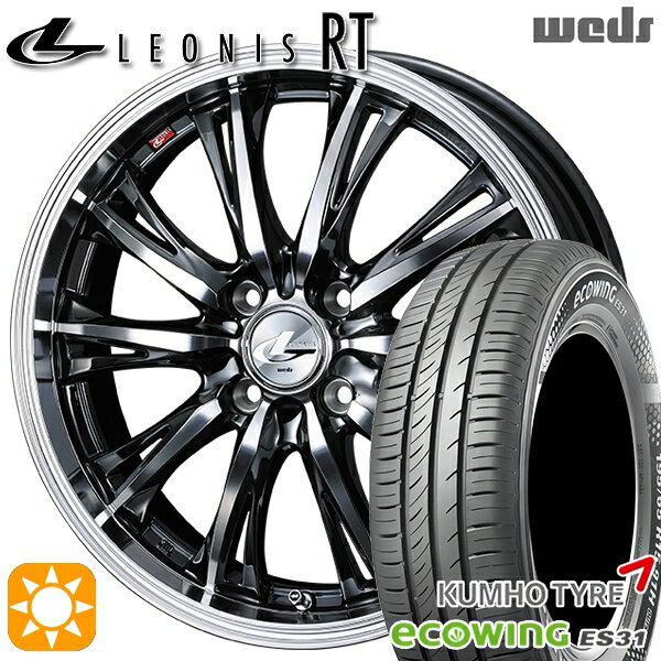 【取付対象】フィット アクア 185/60R15 84H クムホ エコウィング ES31 Weds レオニス RT BMCMC 15インチ 5.5J 4H100 サマータイヤホイールセット