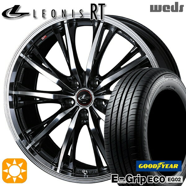 【取付対象】リーフ アクセラ 205/55R16 91V グッドイヤー エフィシェントグリップ EG02 Weds レオニス RT PBMC 16インチ 6.5J 5H114.3 サマータイヤホイールセット