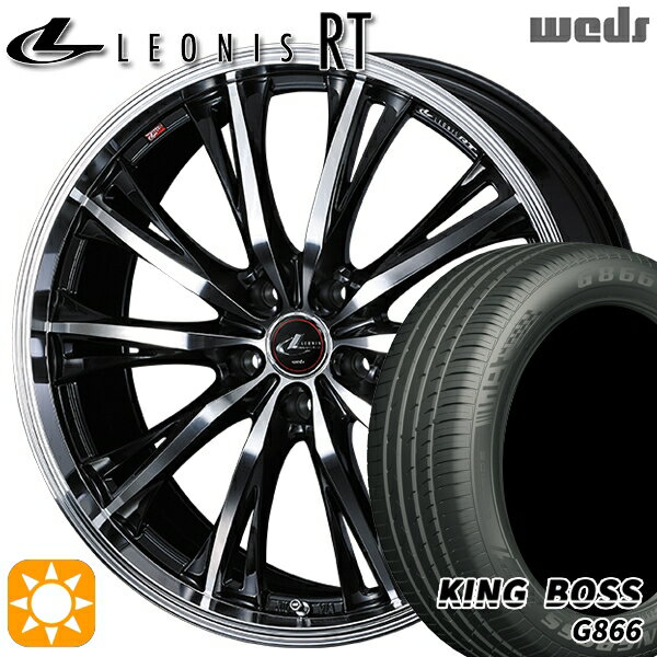 【取付対象】215/50R17 95W XL キングボス G866 Weds レオニス RT PBMC 17インチ 7.0J 5H114.3 サマータイヤホイールセット