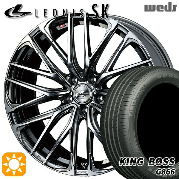 【取付対象】プリウス カローラツーリング 215/45R17 91W XL キングボス G866 Weds レオニス SK BMCMC (ブラックメタルコート ミラーカット) 17インチ 7.0J 5H100 サマータイヤホイールセット