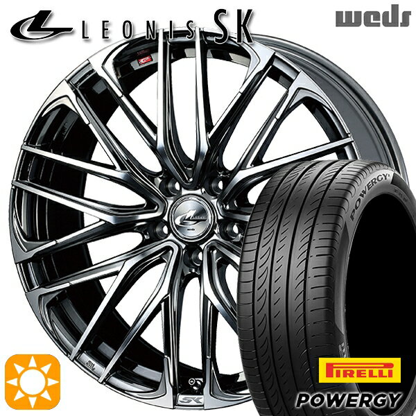 【最大2,000円OFFクーポン】225/40R19 93W XL ピレリ パワジー Weds レオニス SK BMCMC (ブラックメタルコート ミラーカット) 19インチ 8.0J 5H114.3 サマータイヤホイールセット