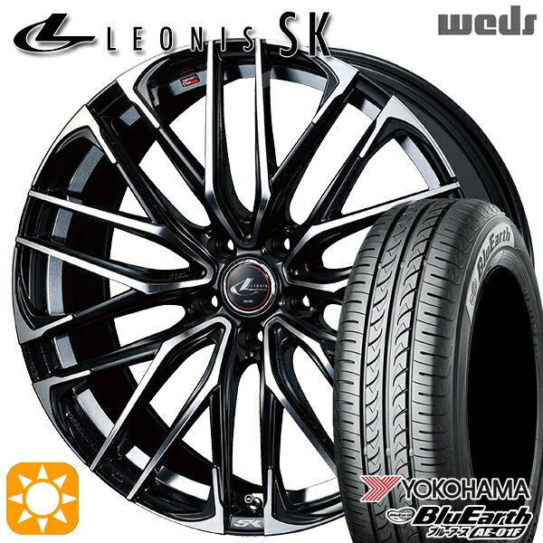 【最大2,000円OFFクーポン】195/65R15 91V ヨコハマ ブルーアース AE01F Weds レオニス SK PBMC (パールブラック ミラーカット) 15インチ 6.0J 5H114.3 サマータイヤホイールセット