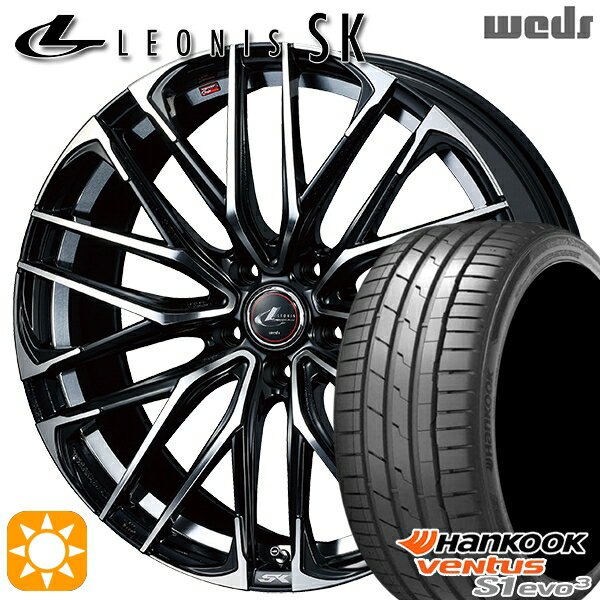 【取付対象】225/40R18 92Y XL ハンコック veNtus S1 evo3 K127 Weds レオニス SK PBMC (パールブラック ミラーカット) 18インチ 7.0J 5H114.3 サマータイヤホイールセット