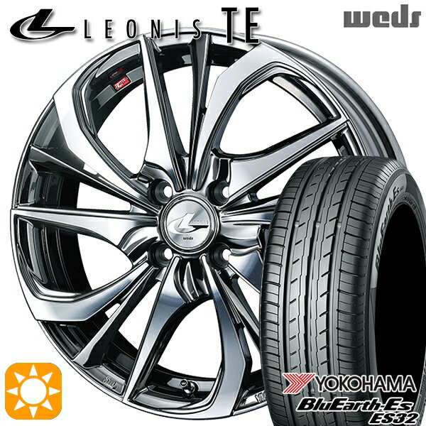 【取付対象】アクア ヤリス 205/40R17 84V XL ヨコハマ ブルーアース ES32 Weds レオニス TE BMCMC (ブラックメタルコート/ミラーカット) 17インチ 6.5J 4H100 サマータイヤホイールセット