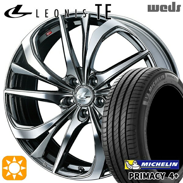 【取付対象】アウトランダー デリカD5 225/55R18 98V ミシュラン プライマシー4プラス Weds レオニス TE BMCMC (ブラックメタルコート/ミラーカット) 18インチ 7.0J 5H114.3 サマータイヤホイールセット