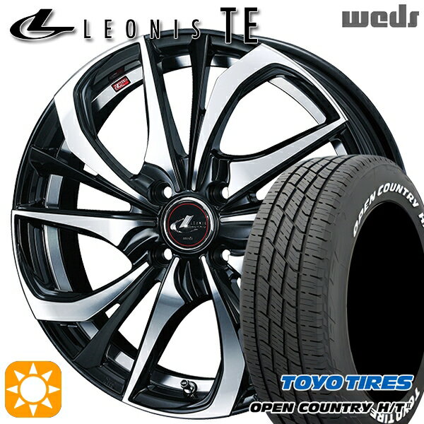 【取付対象】フィット アクア 185/60R15 84H トーヨー オープンカントリー H/T2 WL Weds レオニス TE PBMC (パールブラック ミラーカット) 15インチ 5.5J 4H100 サマータイヤホイールセット