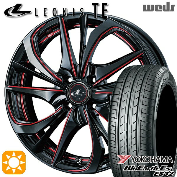 【取付対象】165/50R15 73V ヨコハマ ブルーアース ES32 Weds レオニス TE BK/SC[RED] (ブラック/SCマシニング[レッド]) 15インチ 4.5J 4H100 サマータイヤホイールセット