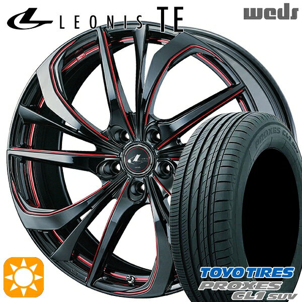 【取付対象】アウトランダー デリカD5 225/55R18 98V トーヨー プロクセス CL1 SUV Weds レオニス TE BK/SC[RED] (ブラック/SCマシニング[レッド]) 18インチ 7.0J 5H114.3 サマータイヤホイールセット