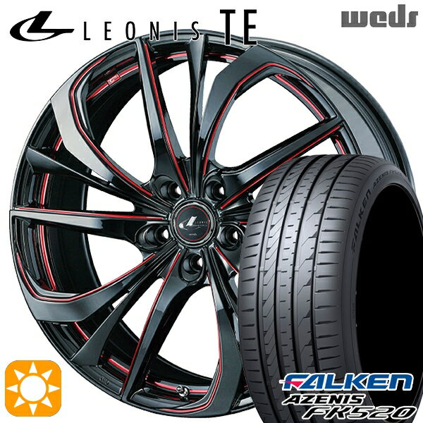 【取付対象】225/40R19 93Y XL ファルケン アゼニス FK520 Weds レオニス TE BK/SC[RED] (ブラック/SCマシニング[レッド]) 19インチ 8.0J 5H114.3 サマータイヤホイールセット