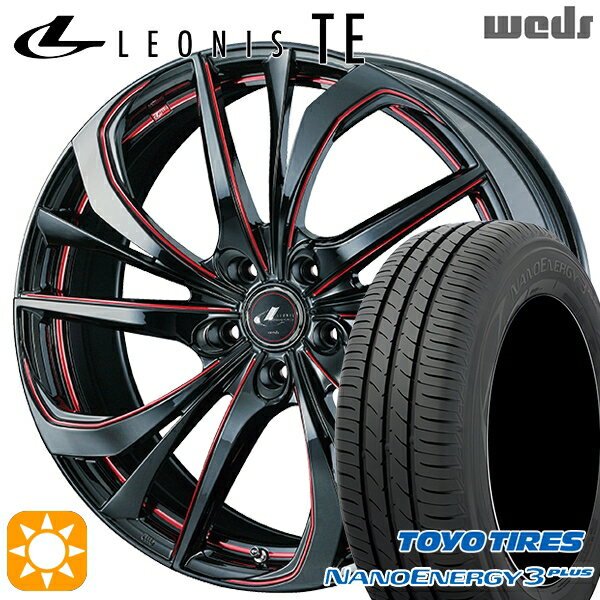 【取付対象】215/45R17 87W トーヨー ナノエナジー3プラス Weds レオニス TE BK/SC[RED] (ブラック/SCマシニング[レッド]) 17インチ 7.0J 5H100 サマータイヤホイールセット