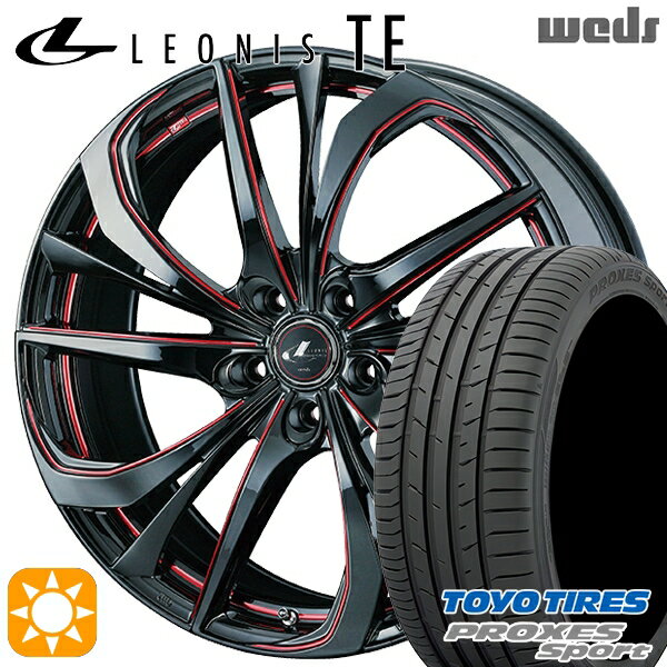 【取付対象】225/35R19 (88Y) トーヨー プロクセススポーツ Weds レオニス TE BK/SC[RED] (ブラック/SCマシニング[レッド]) 19インチ 8.0J 5H114.3 サマータイヤホイールセット