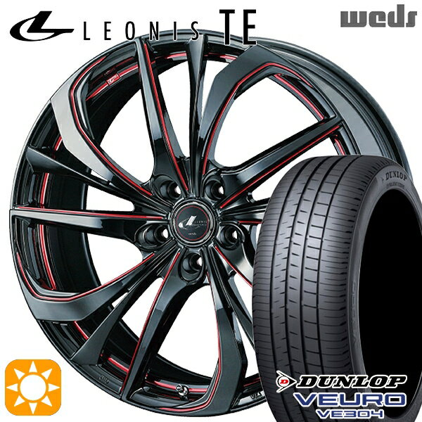 【取付対象】リーフ レヴォーグ 215/50R17 91V ダンロップ ビューロ VE304 Weds レオニス TE BK/SC[RED] (ブラック/SCマシニング[レッド]) 17インチ 7.0J 5H114.3 サマータイヤホイールセット