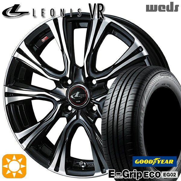 【取付対象】165/50R16 75V グッドイヤー エフィシェントグリップ EG02 Weds レオニス VR PBMC 16インチ 5.0J 4H100 サマータイヤホイールセット