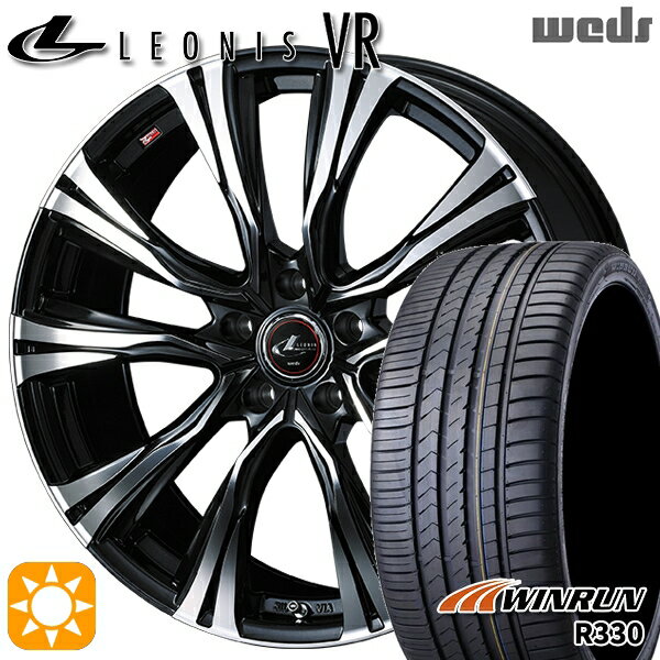 【取付対象】アクセラ アテンザ 215/45R18 93W XL ウィンラン R330 Weds レオニス VR PBMC 18インチ 7.0J 5H114.3 サマータイヤホイールセット