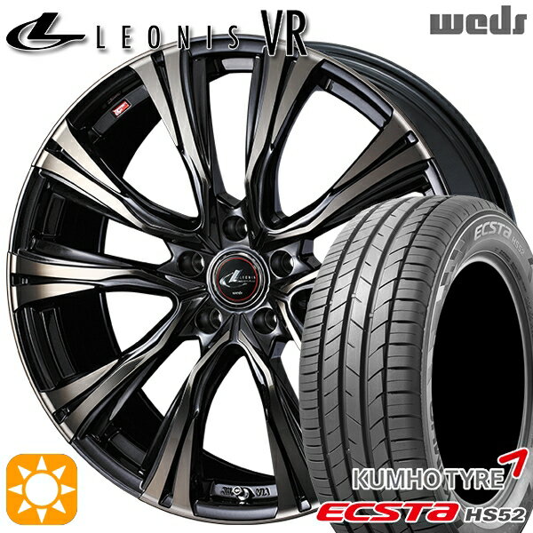 【取付対象】205/55R16 91V クムホ エクスタ HS52 Weds レオニス VR PBMC/TI 16インチ 6.5J 5H114.3 サマータイヤホイールセット