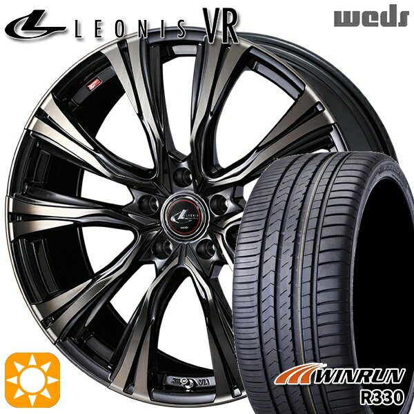 【取付対象】ジェイド アクセラ 225/40R18 92W XL ウィンラン R330 Weds レオニス VR PBMC/TI 18インチ 7.0J 5H114.3 サマータイヤホイールセット