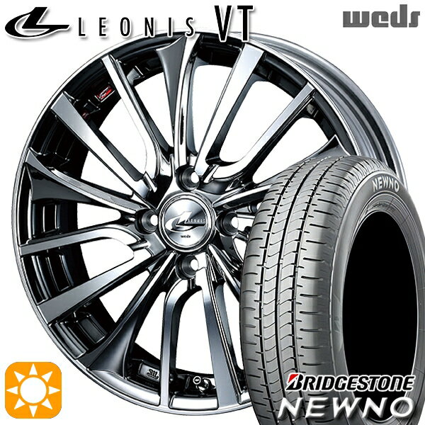 【取付対象】195/45R16 84V ブリヂストン ニューノ Weds レオニス VT BMCMC (ブラックメタルコート ミラーカット) 16インチ 6.0J 4H100 サマータイヤホイールセット