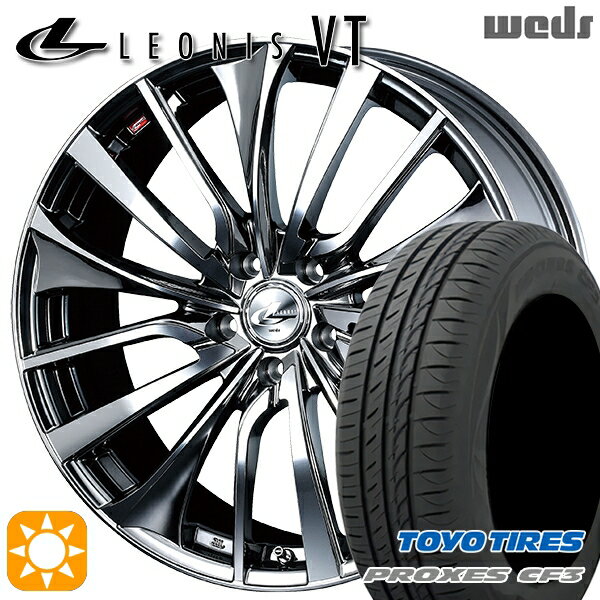 【取付対象】ジェイド アクセラ 225/40R18 92W XL トーヨー プロクセス CF3 Weds レオニス VT BMCMC (ブラックメタルコート ミラーカット) 18インチ 7.0J 5H114.3 サマータイヤホイールセット