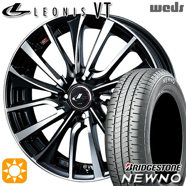 【取付対象】175/65R14 82S ブリヂストン ニューノ Weds レオニス VT PBMC (パールブラック ミラーカット) 14インチ 5.5J 4H100 サマータイヤホイールセット