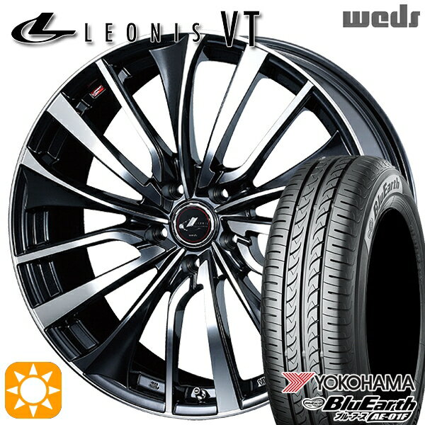 【最大2,000円OFFクーポン】205/65R15 94V ヨコハマ ブルーアース AE01F Weds レオニス VT PBMC (パールブラック ミラーカット) 15インチ 6.0J 5H114.3 サマータイヤホイールセット