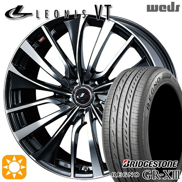 【取付対象】ジェイド アクセラ 225/40R18 88W ブリヂストン レグノ GR-X3 Weds レオニス VT PBMC (パールブラック ミラーカット) 18インチ 7.0J 5H114.3 サマータイヤホイールセット