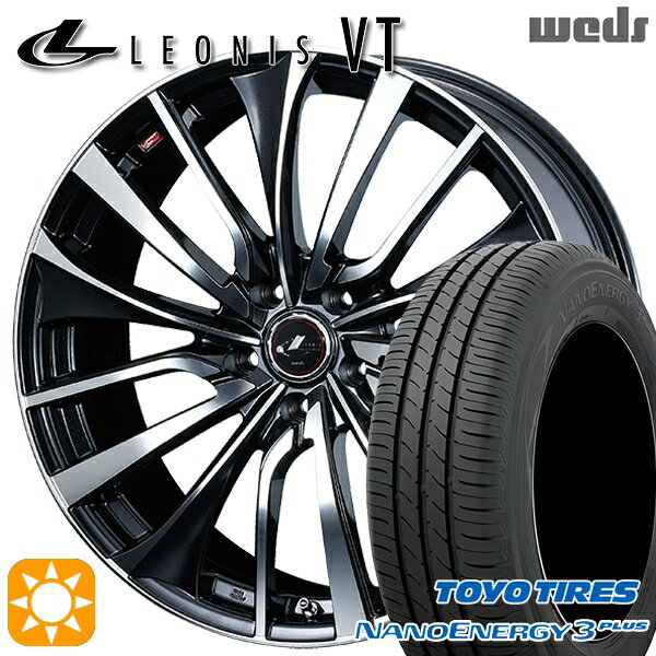 【取付対象】215/40R18 85W トーヨー ナノエナジー3プラス Weds レオニス VT PBMC (パールブラック ミラーカット) 18インチ 7.0J 5H114.3 サマータイヤホイールセット