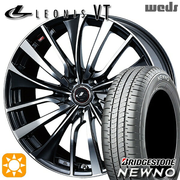 【取付対象】215/50R17 91V ブリヂストン ニューノ Weds レオニス VT PBMC (パールブラック ミラーカット) 17インチ 7.0J 5H114.3 サマータイヤホイールセット