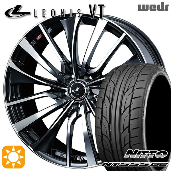 【取付対象】セレナ 215/40R18 89W XL ニットー NT555 G2 Weds レオニス VT PBMC (パールブラック ミラーカット) 18インチ 7.0J 5H114.3 サマータイヤホイールセット