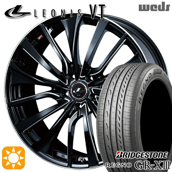 【取付対象】アクセラ アテンザ 215/45R18 93W XL ブリヂストン レグノ GR-X3 Weds レオニス VT PBK/SC (パールブラック/SCマシニング) 18インチ 7.0J 5H114.3 サマータイヤホイールセット