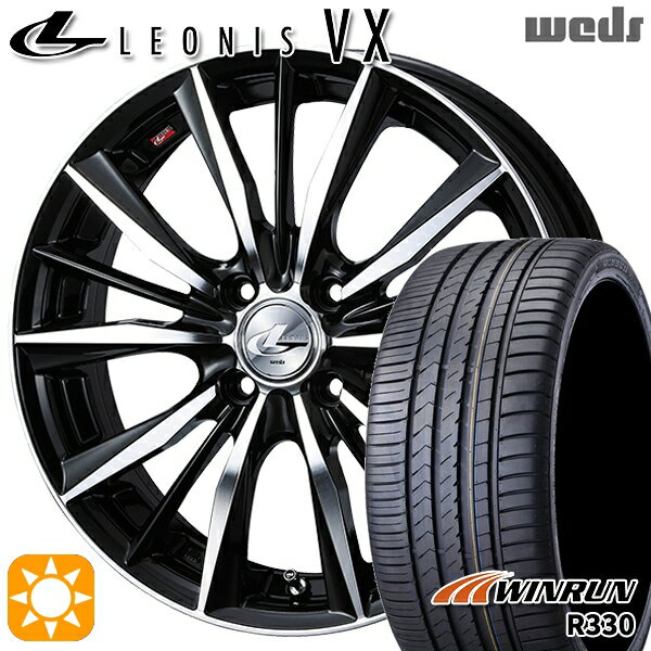 【取付対象】195/40R17 81W XL ウィンラン R330 Weds レオニス VX BKMC (ブラック ミラーカット) 17インチ 7.0J 4H100 サマータイヤホイールセット