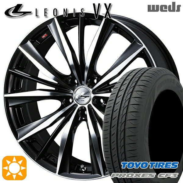 【取付対象】リーフ レヴォーグ 215/50R17 95V XL トーヨー プロクセス CF3 Weds レオニス VX BKMC (ブラック ミラーカット) 17インチ 7.0J 5H114.3 サマータイヤホイールセット