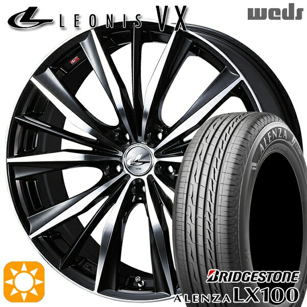 【取付対象】エクストレイル フォレスター 225/60R17 99H ブリヂストン アレンザ LX100 Weds レオニス VX BKMC (ブラック ミラーカット) 17インチ 7.0J 5H114.3 サマータイヤホイールセット