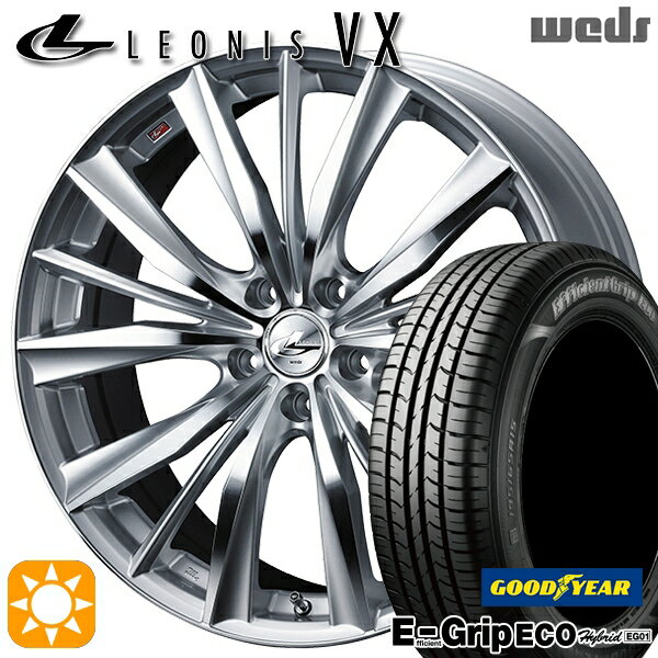 【取付対象】リーフ レヴォーグ 215/50R17 91V グッドイヤー エフィシェントグリップ エコ EG01 Weds レオニス VX HSMC (ハイパーシルバー ミラーカット) 17インチ 7.0J 5H114.3 サマータイヤホイールセット