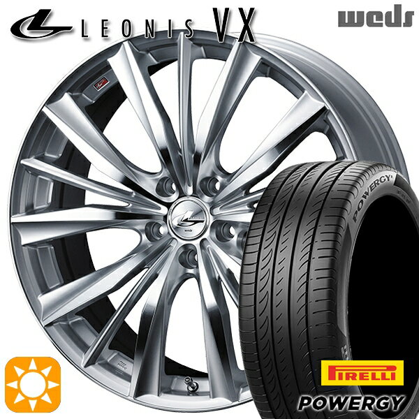 【取付対象】225/40R18 92W XL ピレリ パワジー Weds レオニス VX HSMC (ハイパーシルバー ミラーカット) 18インチ 7.0J 5H114.3 サマータイヤホイールセット