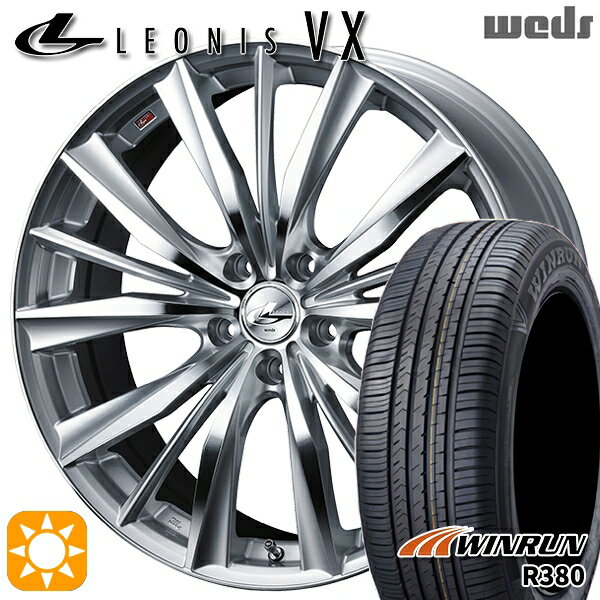 【取付対象】マツダ6 エクストレイル 225/60R18 104V XL ウィンラン R380 Weds レオニス VX HSMC (ハイパーシルバー ミラーカット) 18インチ 8.0J 5H114.3 サマータイヤホイールセット