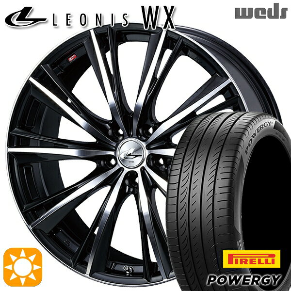 【取付対象】アイシス ノア 215/45R17 91W XL ピレリ パワジー Weds レオニス WX BKMC (ブラック ミラーカット) 17インチ 7.0J 5H114.3 サマータイヤホイールセット