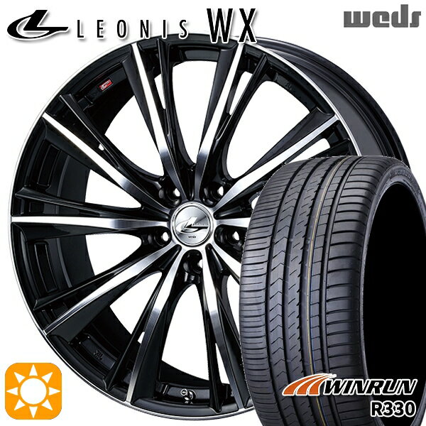 【取付対象】225/35R19 88W XL ウィンラン R330 Weds レオニス WX BKMC (ブラック ミラーカット) 19インチ 7.5J 5H114.3 サマータイヤホイールセット