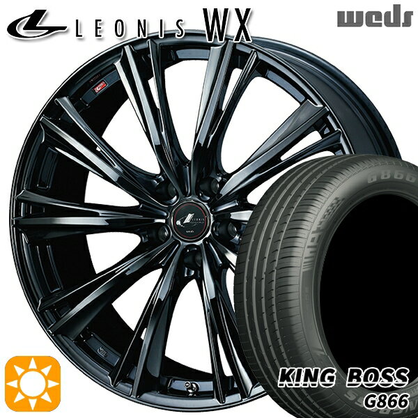 【取付対象】215/45R18 93W XL キングボス G866 Weds レオニス WX18インチ 7.0J 5H114.3 BMC1（ブラックメタルコート ワン） サマータイヤホイールセット