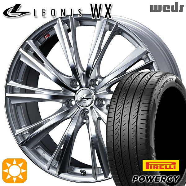 【取付対象】リーフ レヴォーグ 215/50R17 95W XL ピレリ パワジー Weds レオニス WX HSMC (ハイパーシルバー ミラーカット) 17インチ 7.0J 5H114.3 サマータイヤホイールセット