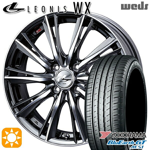 【取付対象】195/45R16 84V XL ヨコハマ ブルーアースGT AE51 Weds レオニス WX BMCMC (ブラックメタルコート ミラーカット) 16インチ 6.0J 4H100 サマータイヤホイールセット