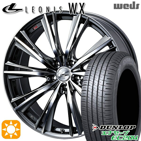 【取付対象】225/45R18 95W XL ダンロップ エナセーブ EC204 Weds レオニス WX BMCMC (ブラックメタルコート ミラーカット) 18インチ 7.0J 5H114.3 サマータイヤホイールセット