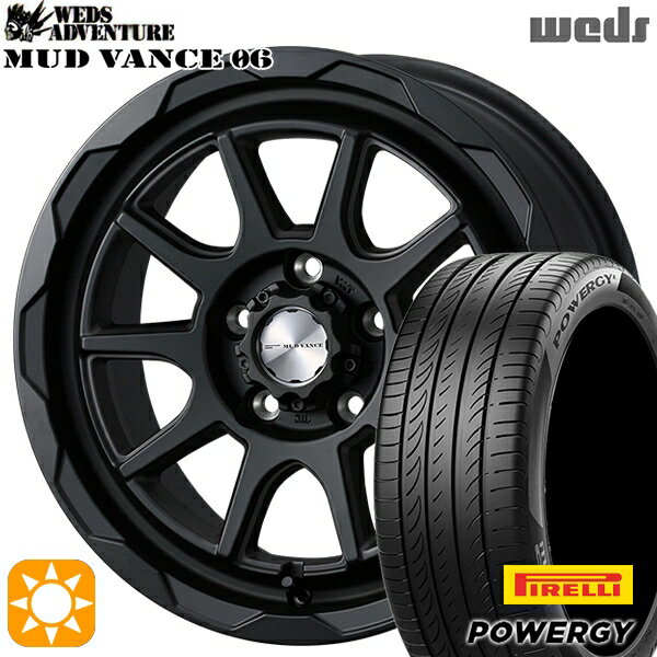 【取付対象】ヴェゼル オデッセイ 215/60R16 95H ピレリ パワジー Weds マッドヴァンス06 フルマットブラック 16インチ 7.0J 5H114.3 サマータイヤホイールセット