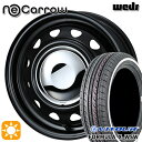 【取付対象】155/65R14 75S ヴィツァー フォーミュラX WSW ホワイトリボン Weds ネオキャロ セミマットブラック/クロームキャップ 14インチ 4.5J 4H100 45 サマータイヤホイールセット